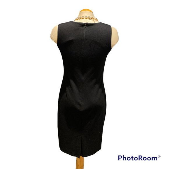 MERONA Little Black Dress Size Medium Simple But Elegant Lace Panels - Picture 7 of 16